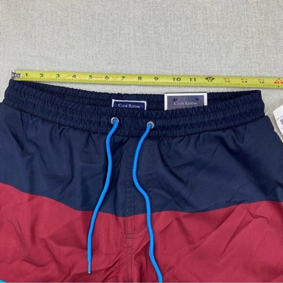 Club room Mens Expandable Waist Color Block Classic Fit Quick-Dry Swim Trunks S - Picture 8 of 8